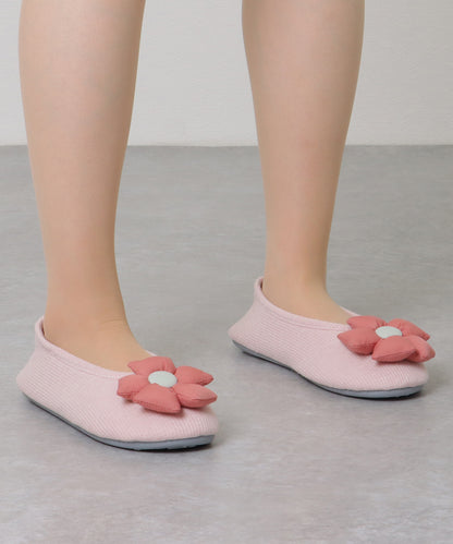 3D フラワー付き バレエ ルーム シューズ