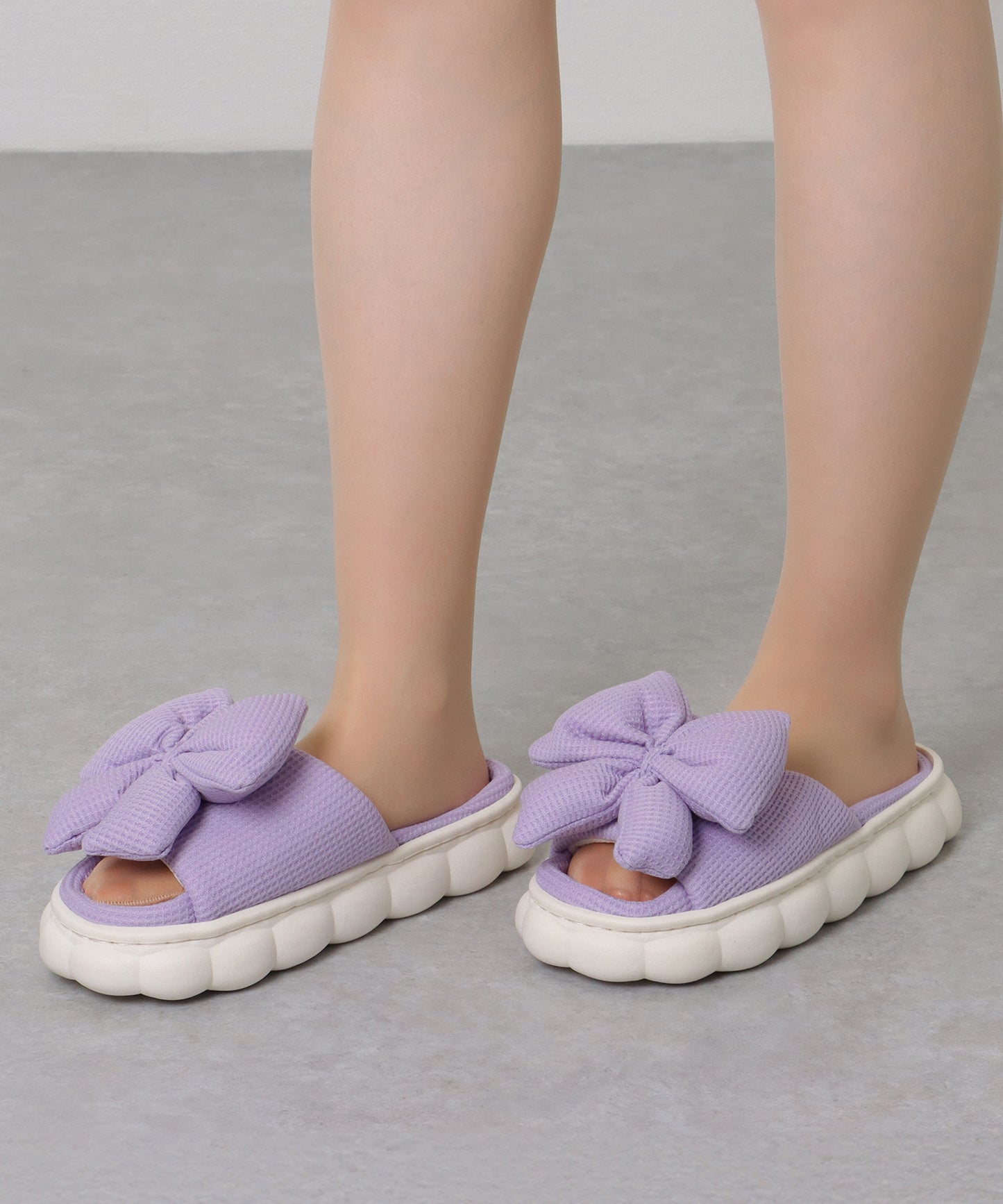 ビッグ リボン ワッフル オープン ルーム サンダル