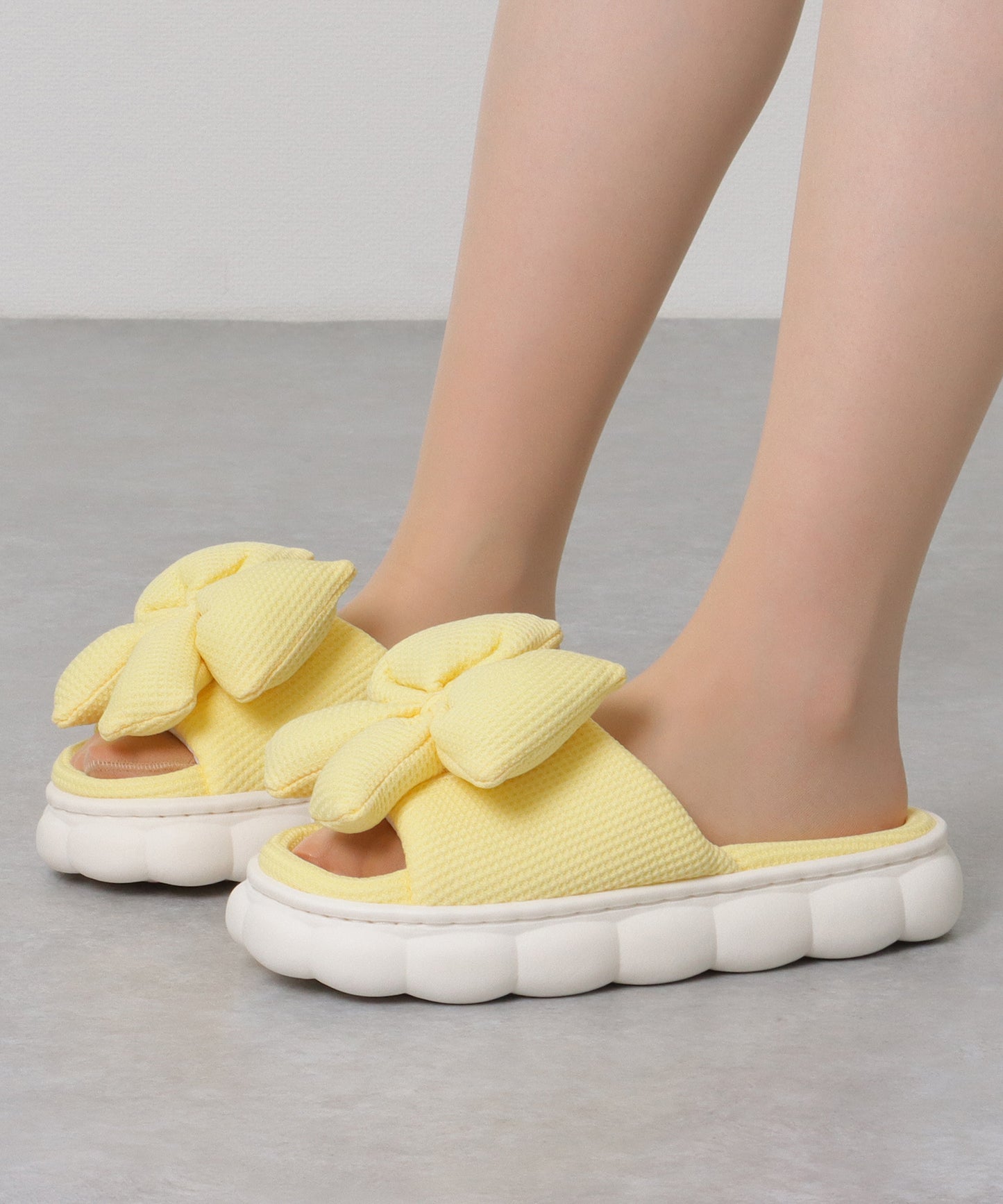 ビッグ リボン ワッフル オープン ルーム サンダル