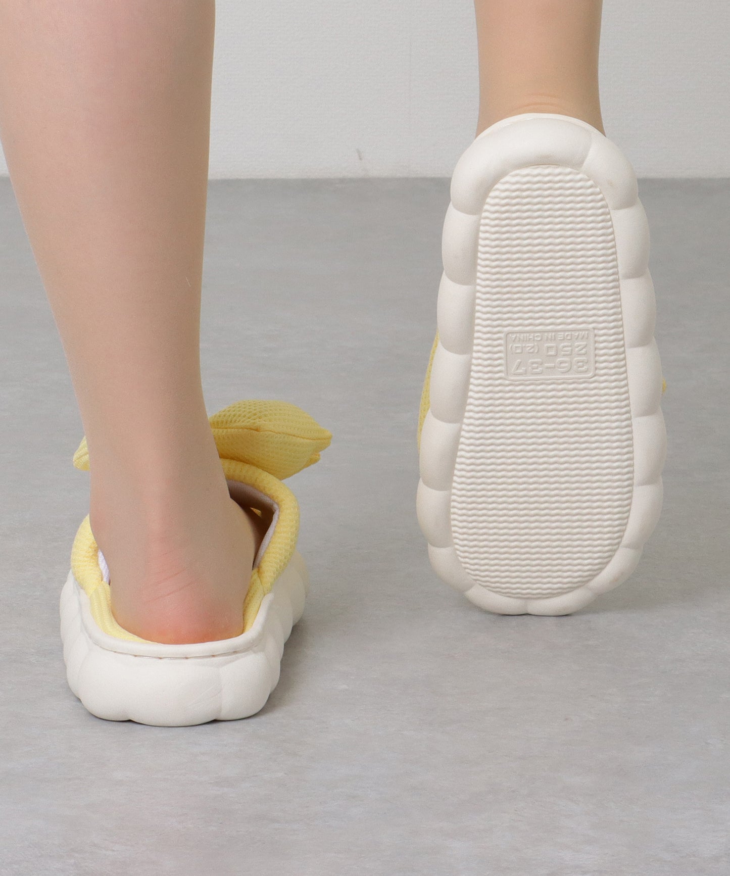 ビッグ リボン ワッフル オープン ルーム サンダル
