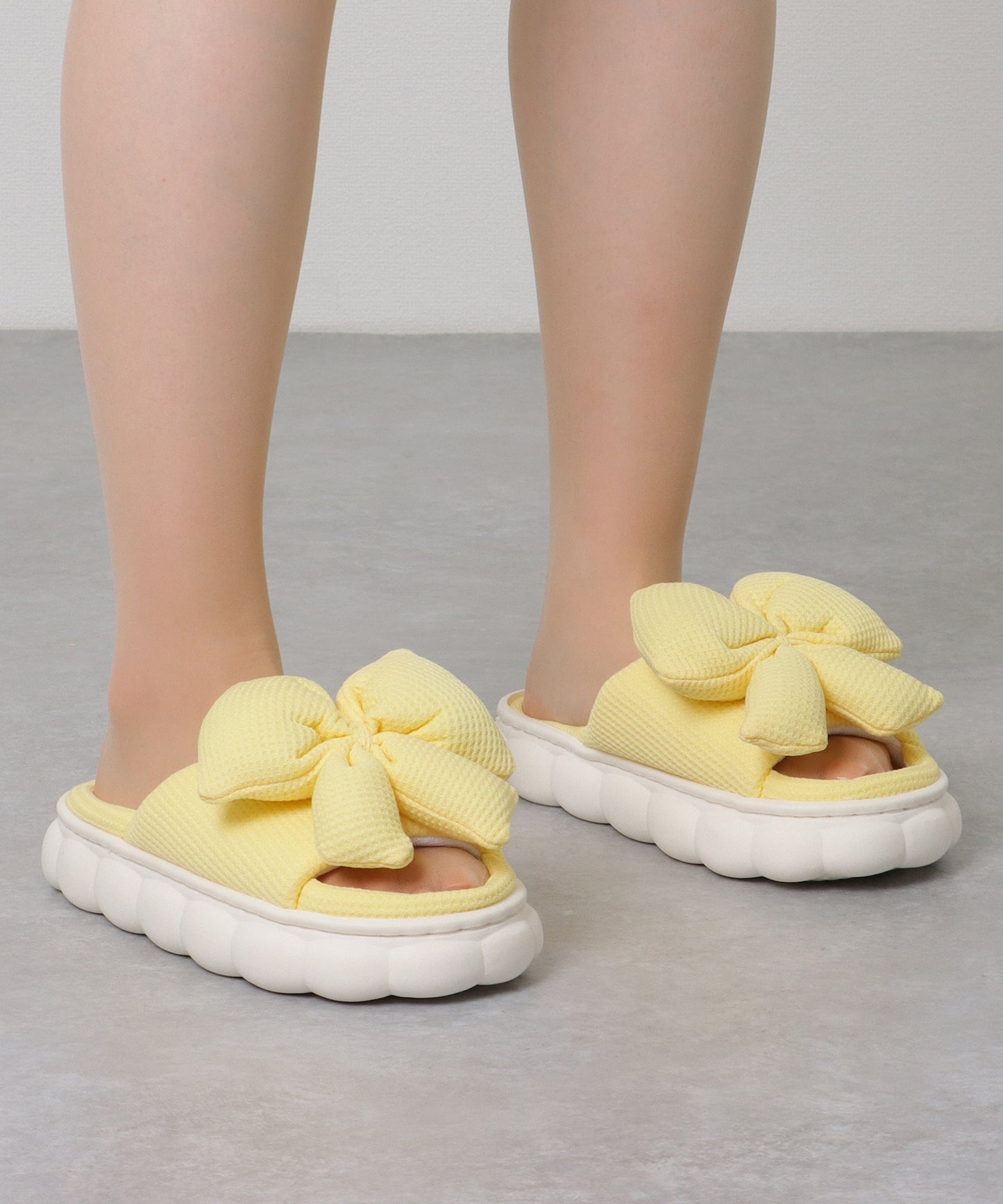 ビッグ リボン ワッフル オープン ルーム サンダル