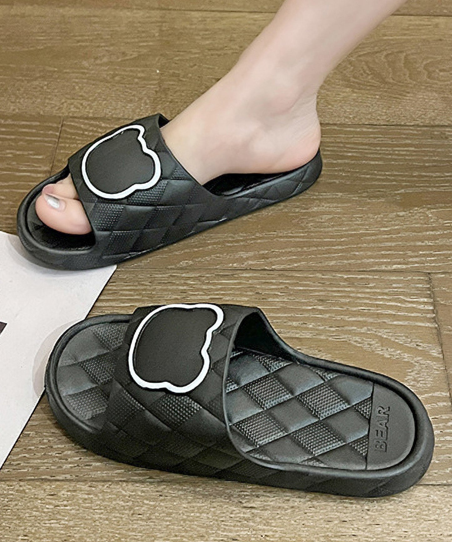 ベア キルティング風 EVA スリッパ サンダル シューズ