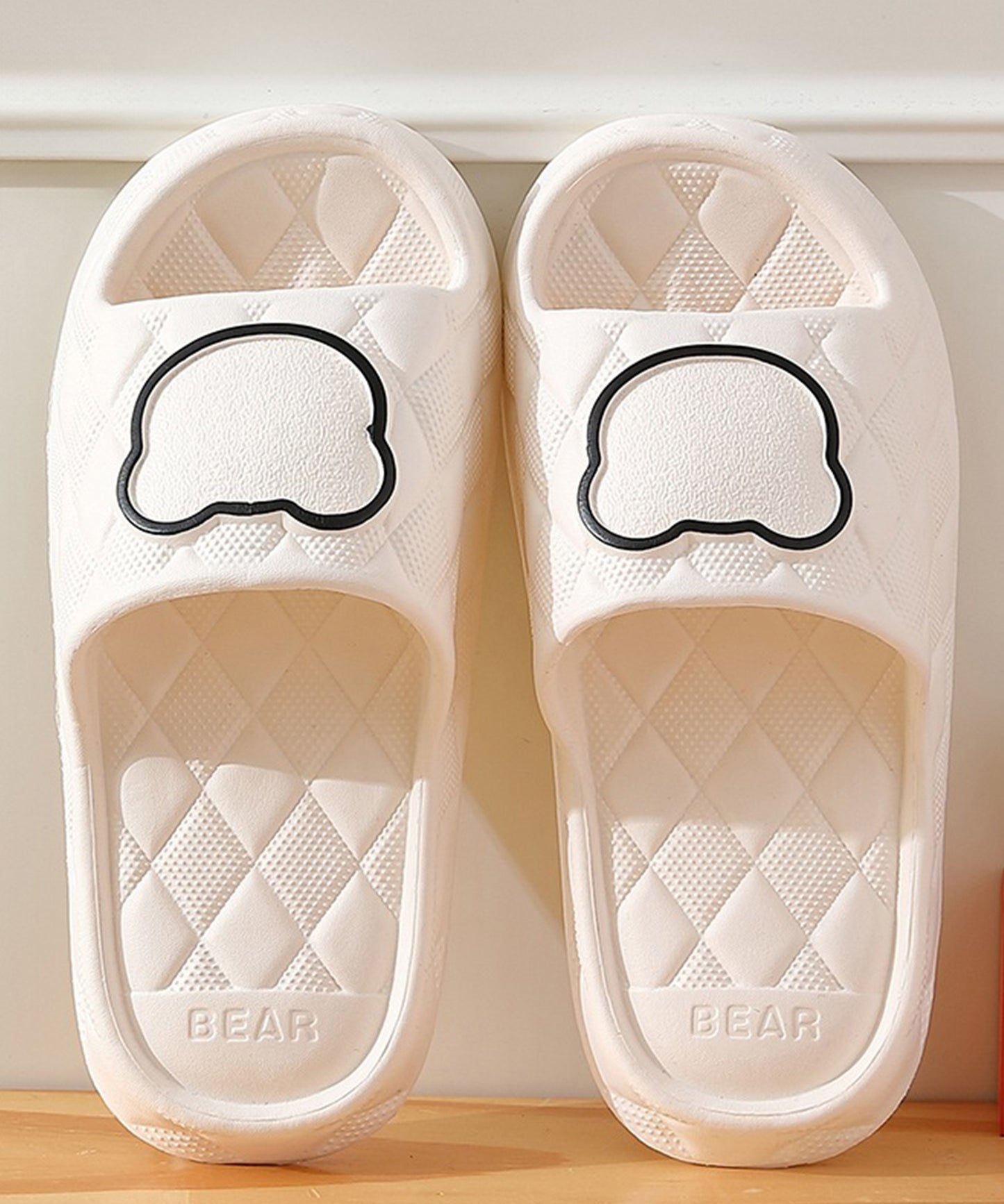 ベア キルティング風 EVA スリッパ サンダル シューズ