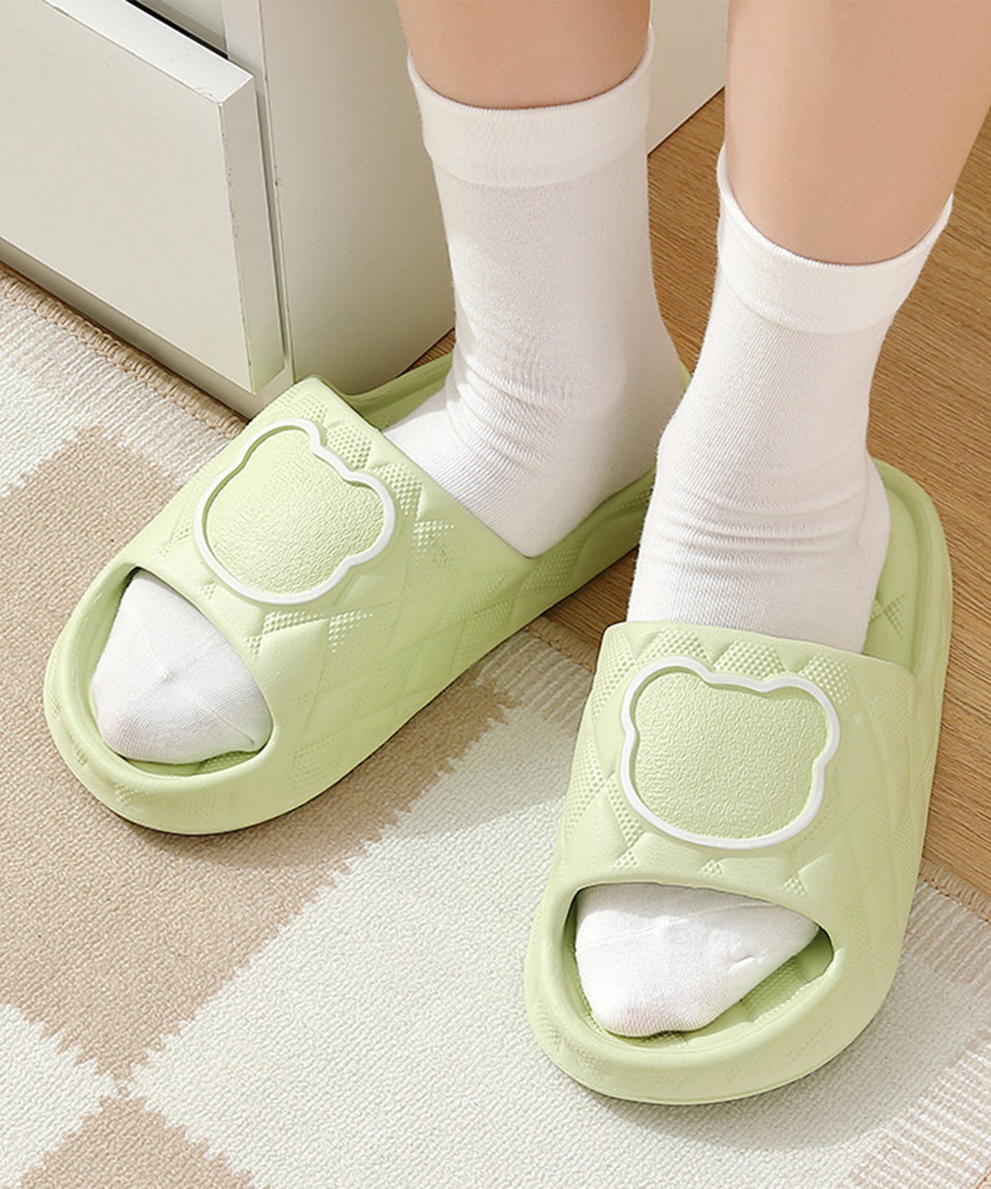 ベア キルティング風 EVA スリッパ サンダル シューズ