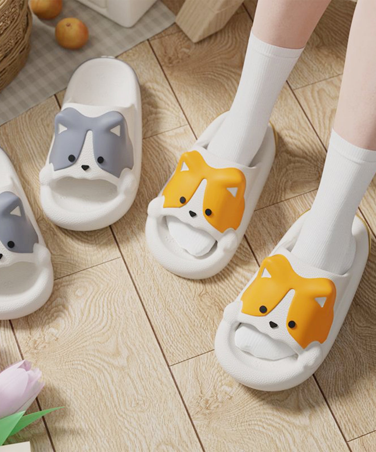 ドッグ フェイス EVA スライド 厚底 サンダル