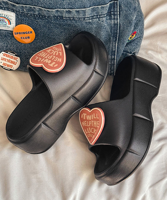 ハート モチーフ EVA スライド 厚底 サンダル