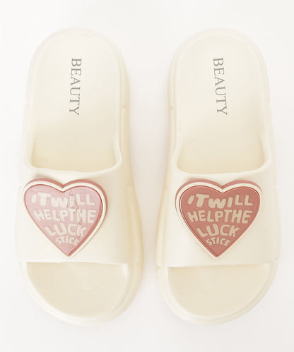 ハート モチーフ EVA スライド 厚底 サンダル