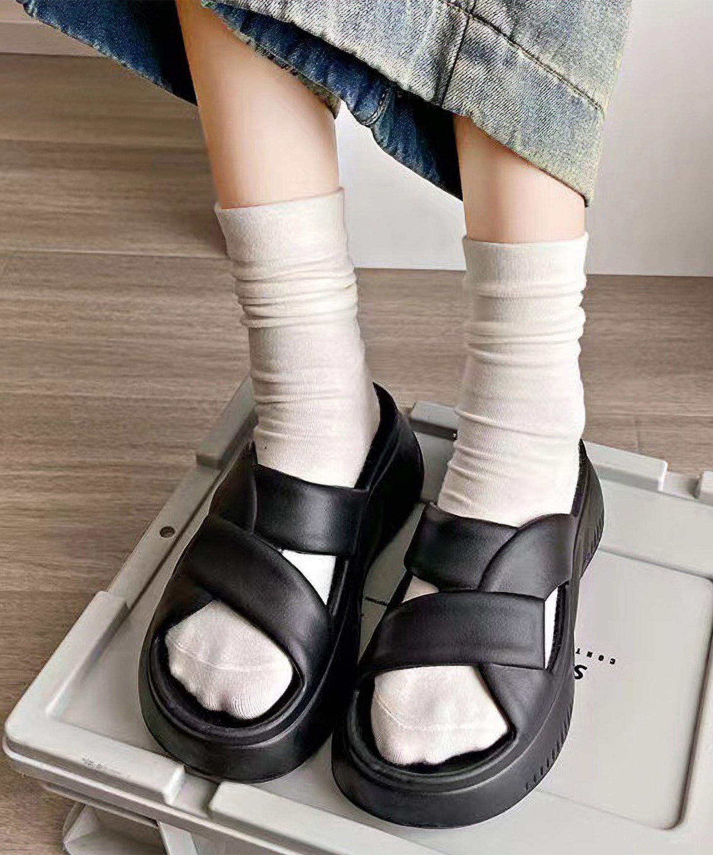 クロスデザイン EVA ボリューム 厚底 サンダル