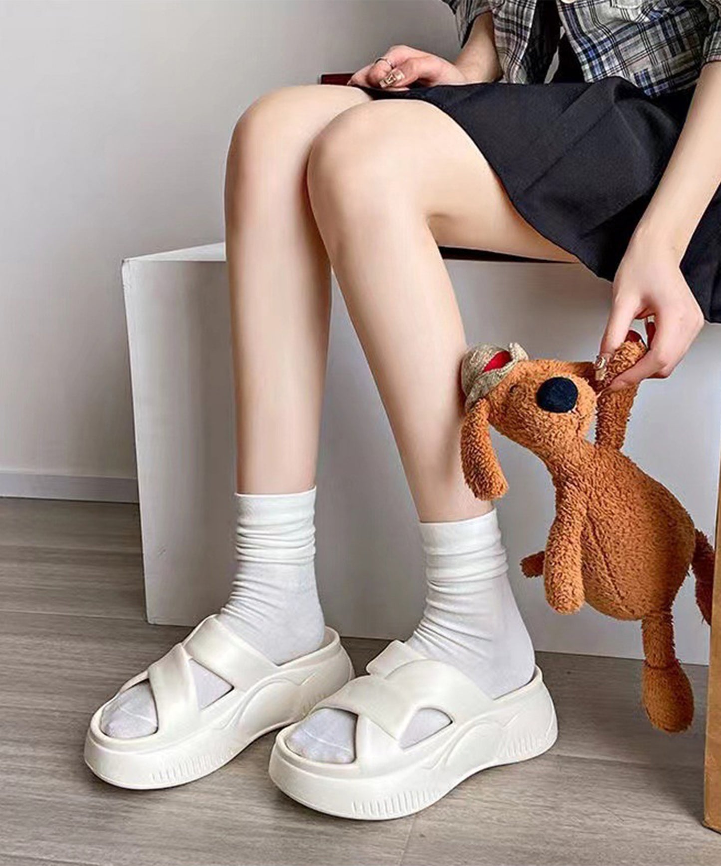 クロスデザイン EVA ボリューム 厚底 サンダル