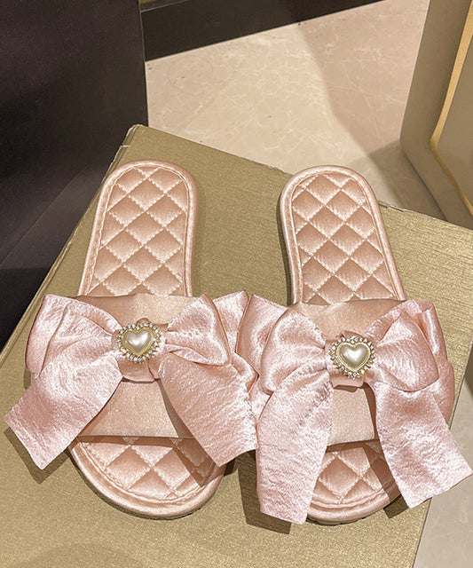 リボン キルティング スリッパ ルーム シューズ