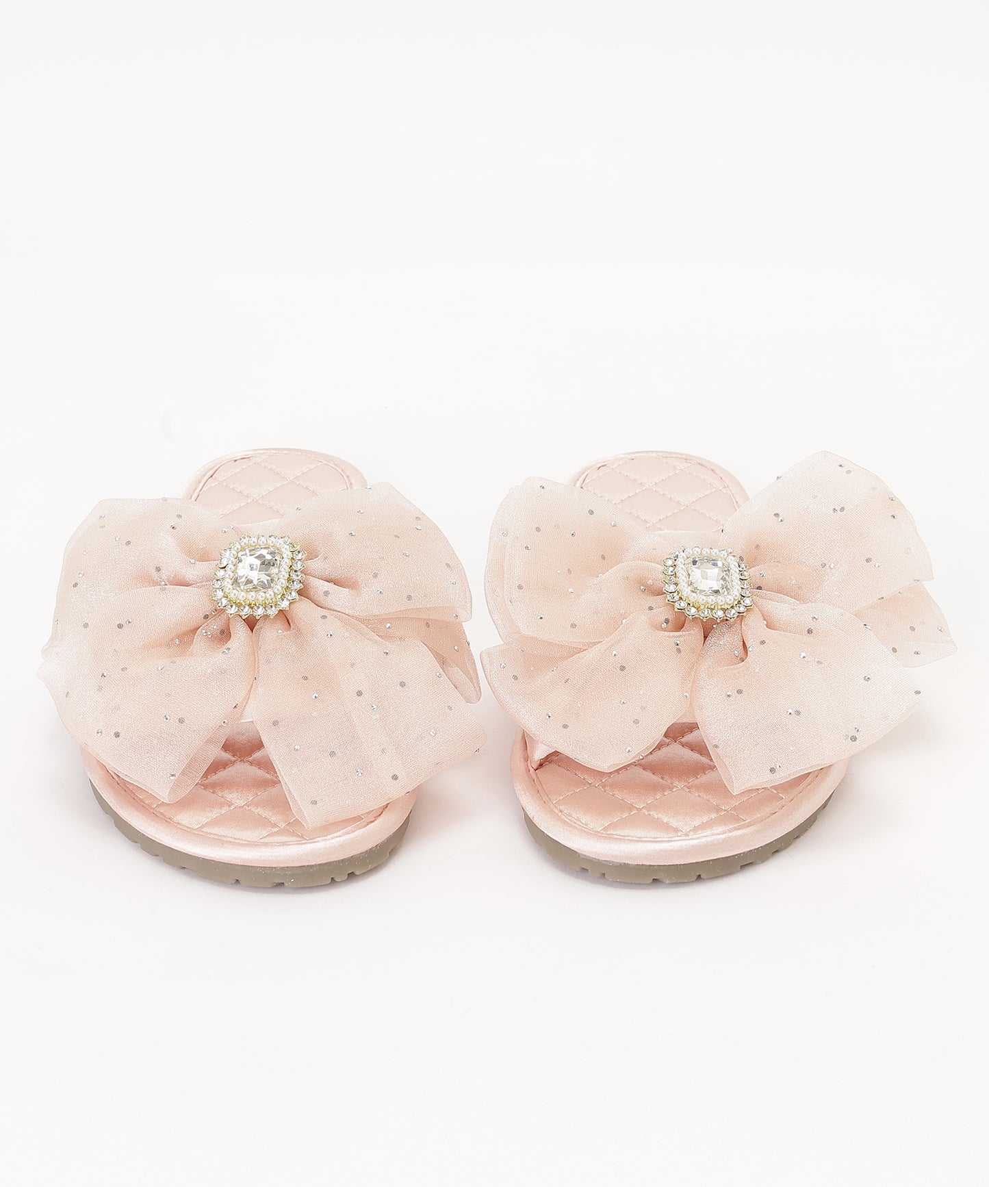 リボン キルティング スリッパ ルーム シューズ