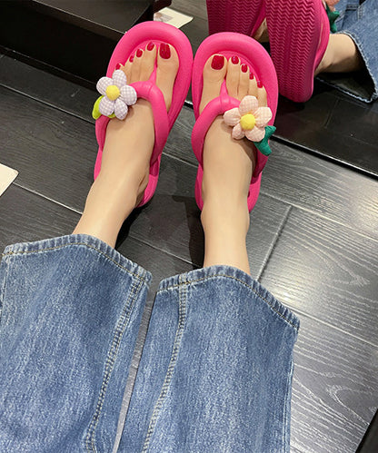 チェック フラワーモチーフ EVA チューブ トング サンダル