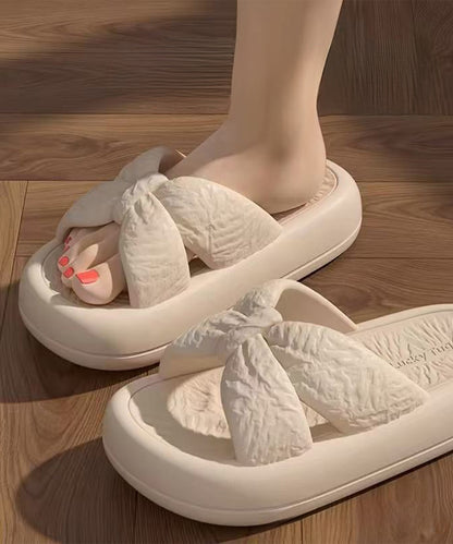 ツイスト クロスデザイン EVA 厚底 スライド サンダル