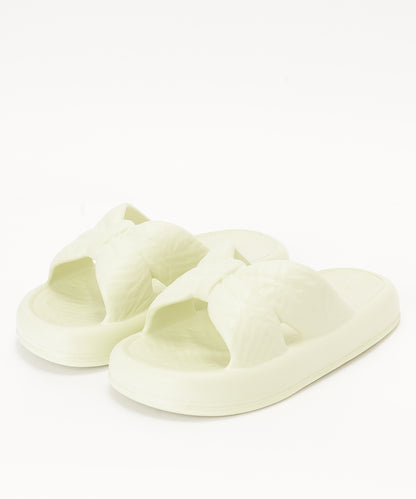 ツイスト クロスデザイン EVA 厚底 スライド サンダル