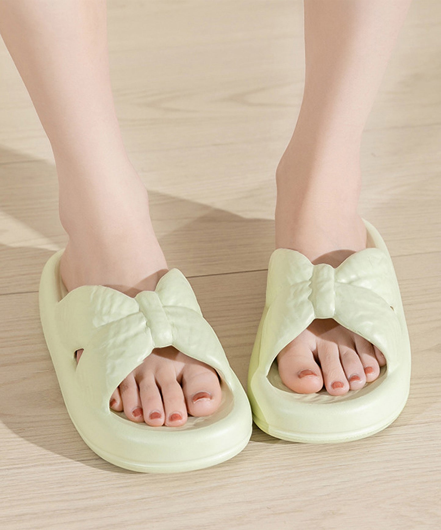 ツイスト クロスデザイン EVA 厚底 スライド サンダル