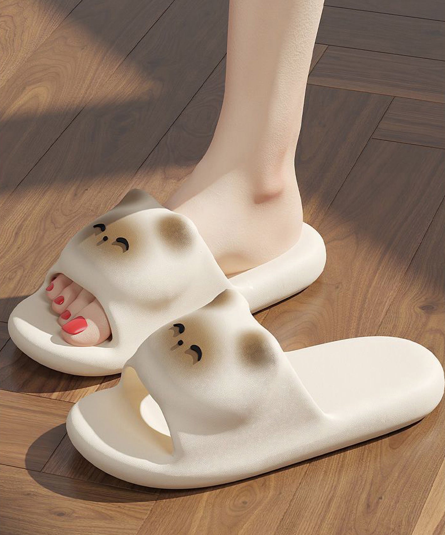 ねこ フェイス EVA スライド 厚底 サンダル