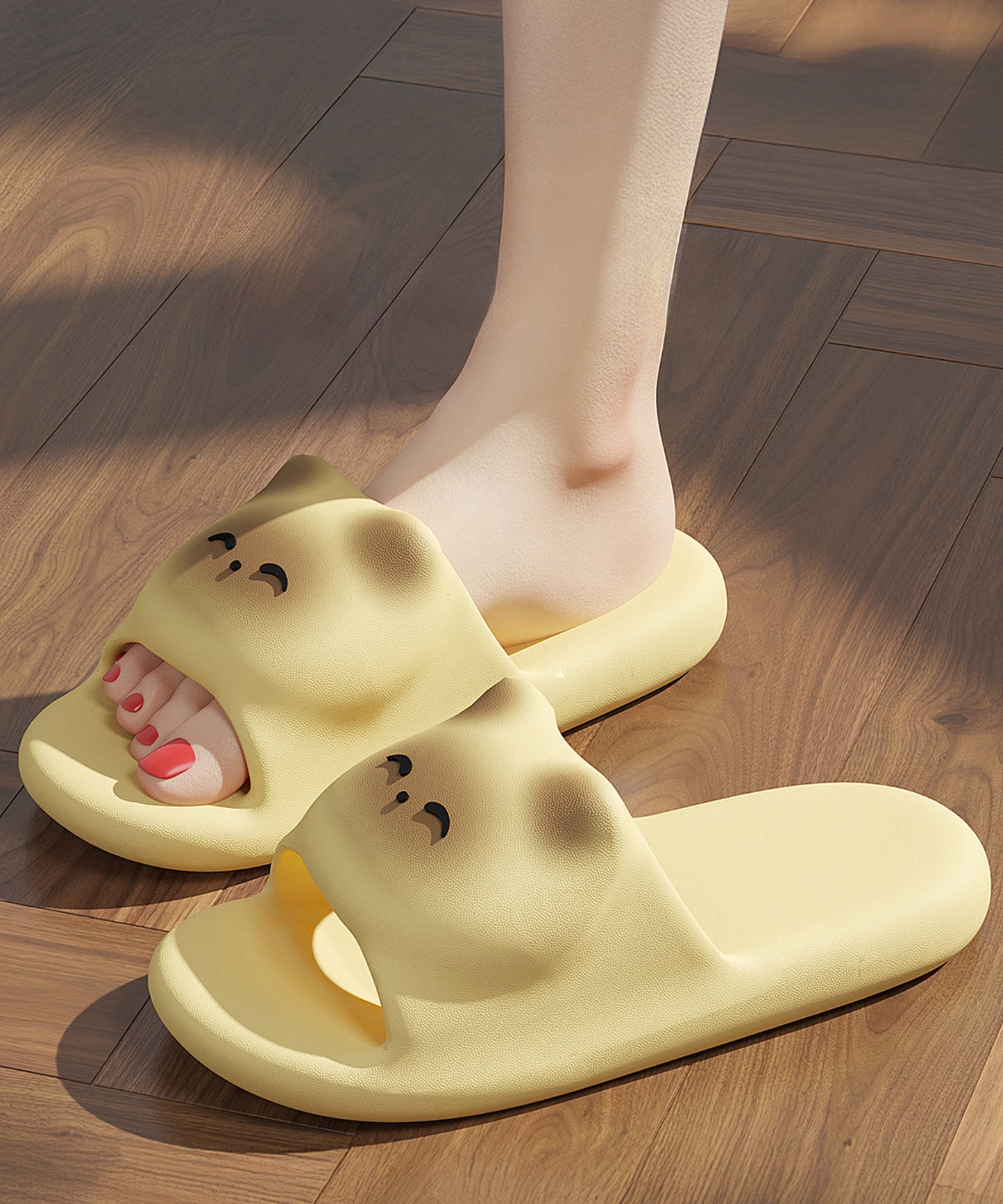 ねこ フェイス EVA スライド 厚底 サンダル