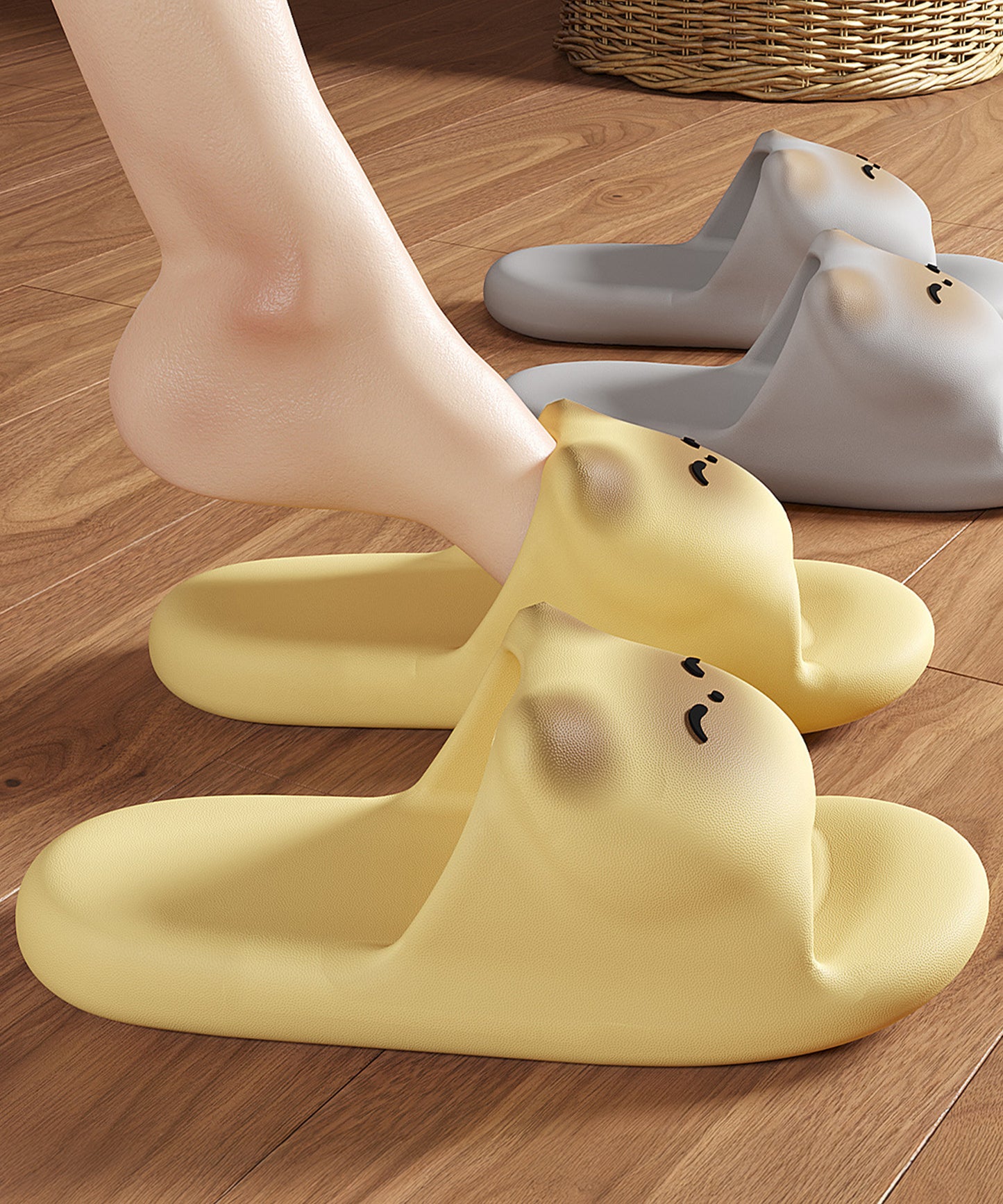 ねこ フェイス EVA スライド 厚底 サンダル