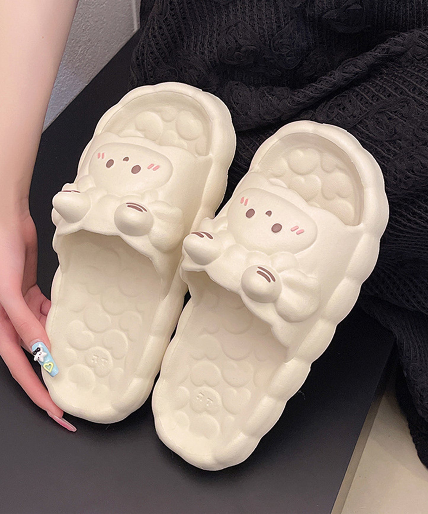 ヒツジ フェイス EVA スライド 厚底 サンダル