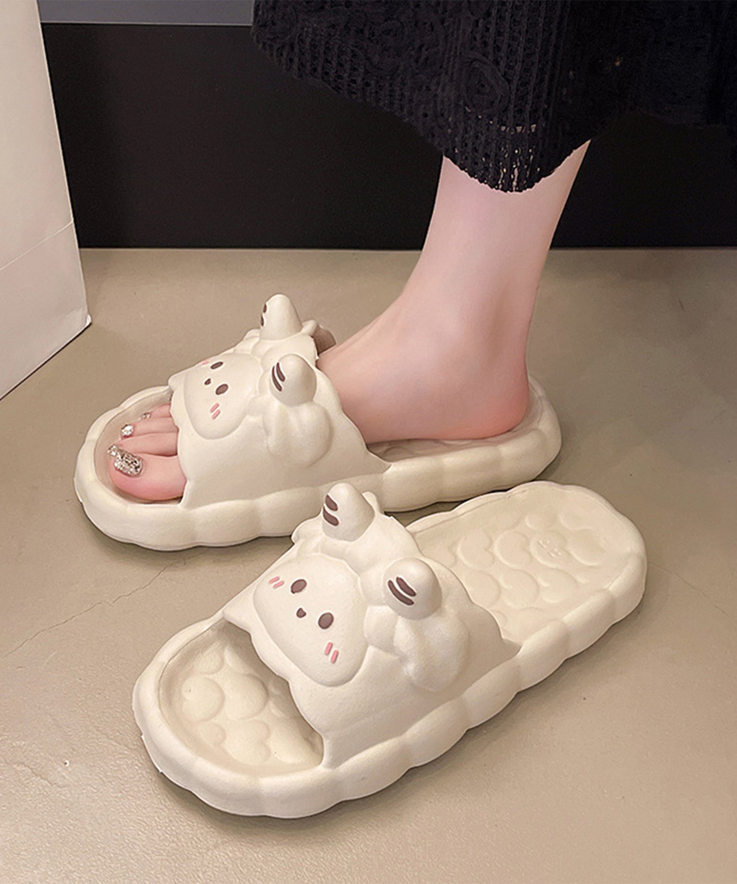 ヒツジ フェイス EVA スライド 厚底 サンダル