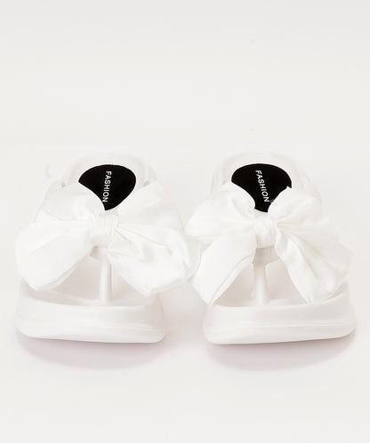 サテン リボン EVA 厚底 トング サンダル