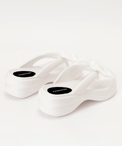 サテン リボン EVA 厚底 トング サンダル