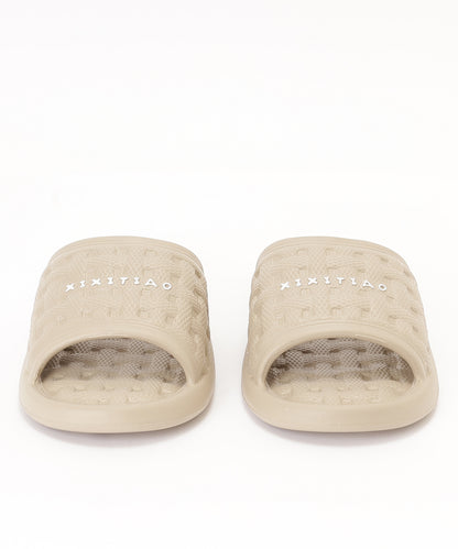 バスケット柄 ロゴ EVA オープン フラット サンダル