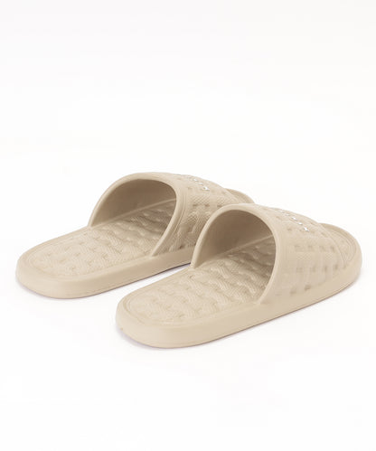 バスケット柄 ロゴ EVA オープン フラット サンダル