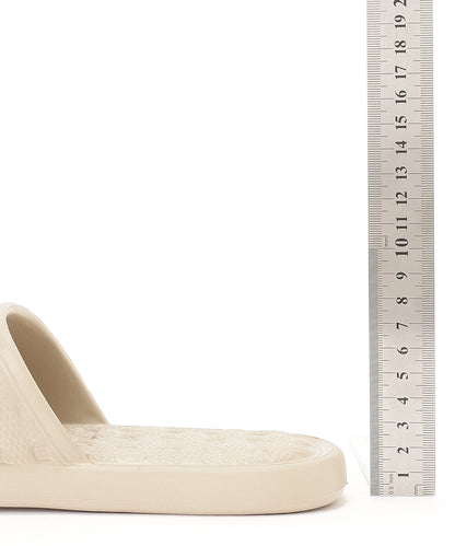 バスケット柄 ロゴ EVA オープン フラット サンダル