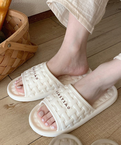 バスケット柄 ロゴ EVA オープン フラット サンダル