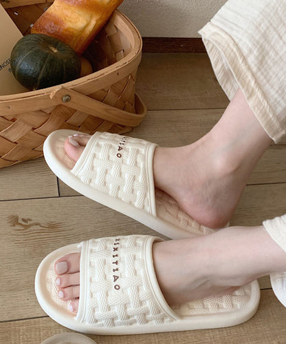 バスケット柄 ロゴ EVA オープン フラット サンダル