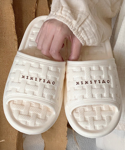 バスケット柄 ロゴ EVA オープン フラット サンダル