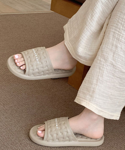 バスケット柄 ロゴ EVA オープン フラット サンダル