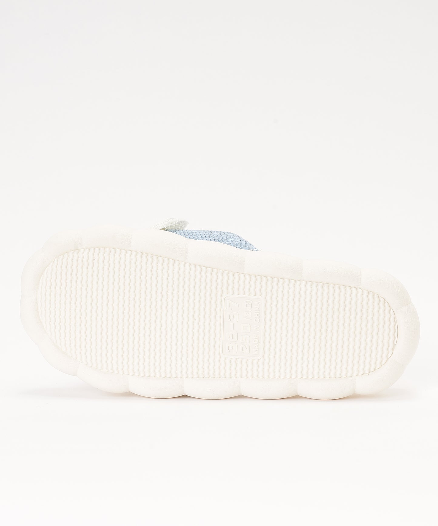 配色 ウサギ ワッフル オープン フラット スリッパ