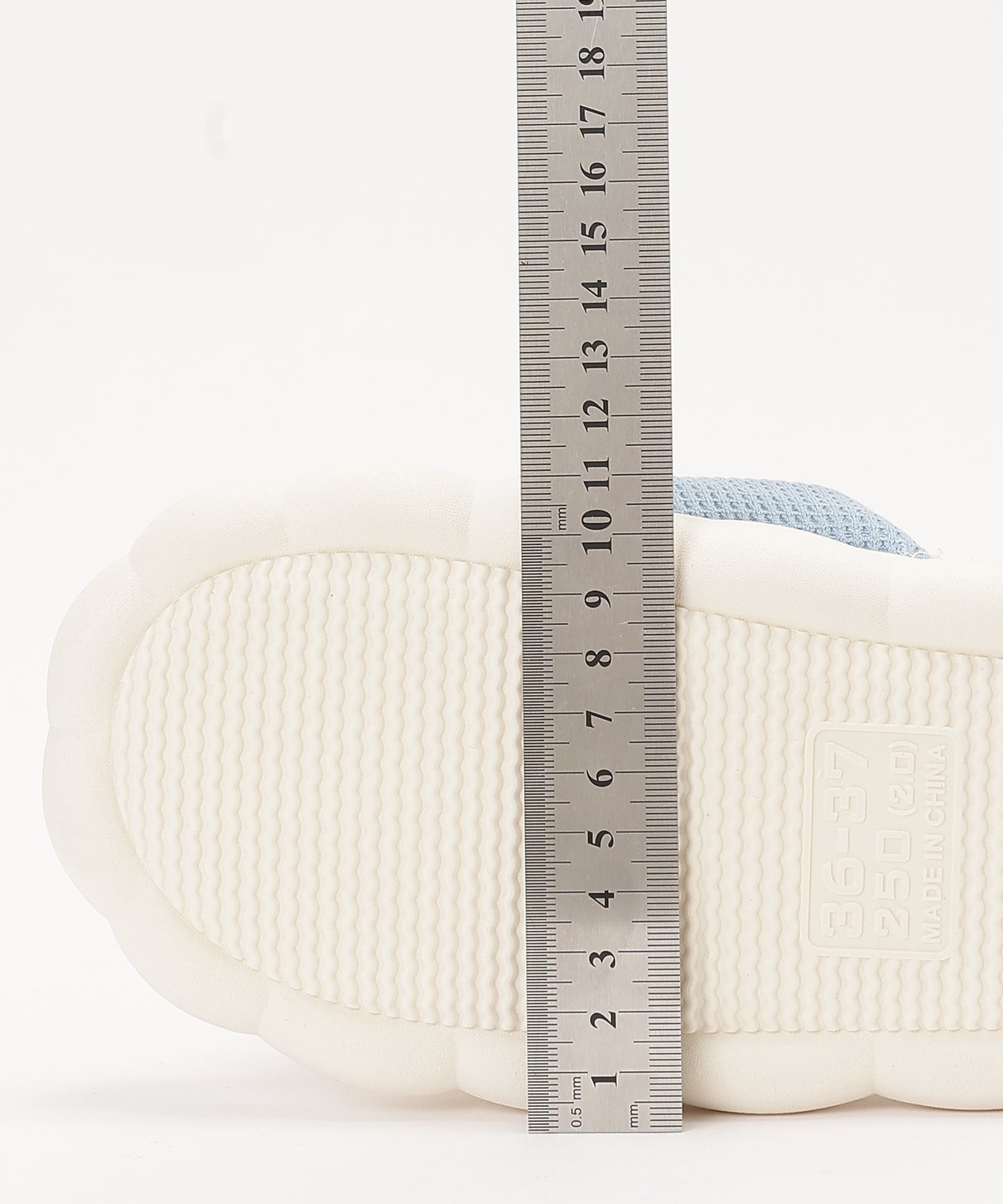 配色 ウサギ ワッフル オープン フラット スリッパ