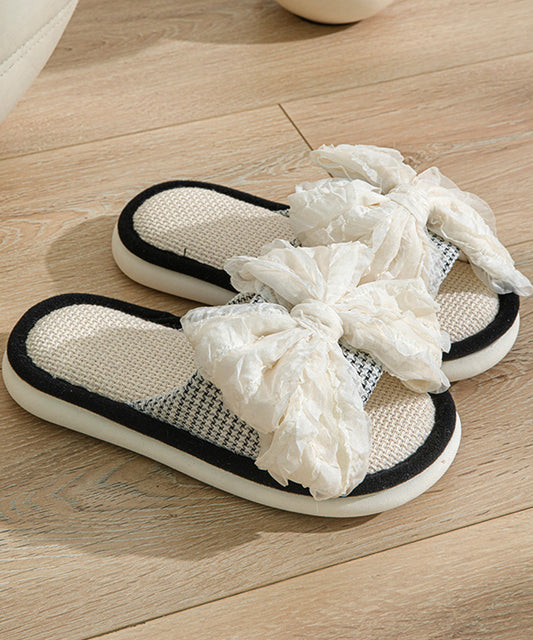 フリル リボン オープン フラット スリッパ