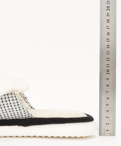 フリル リボン オープン フラット スリッパ