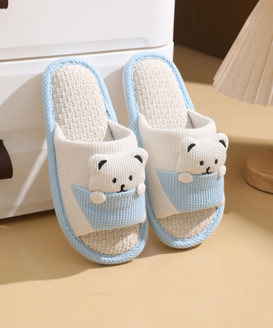 ベア ワッフル オープン フラット スリッパ