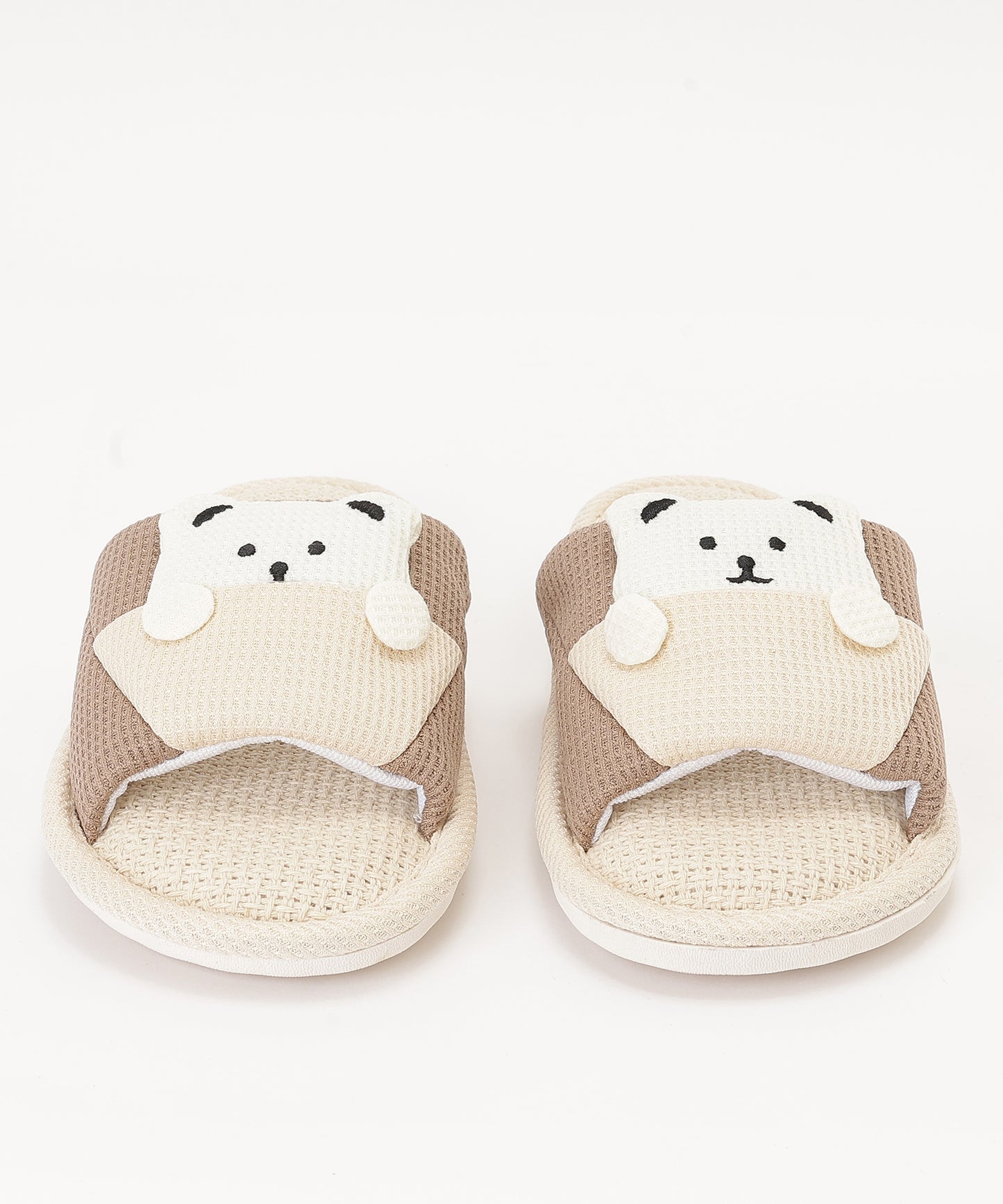 ベア ワッフル オープン フラット スリッパ