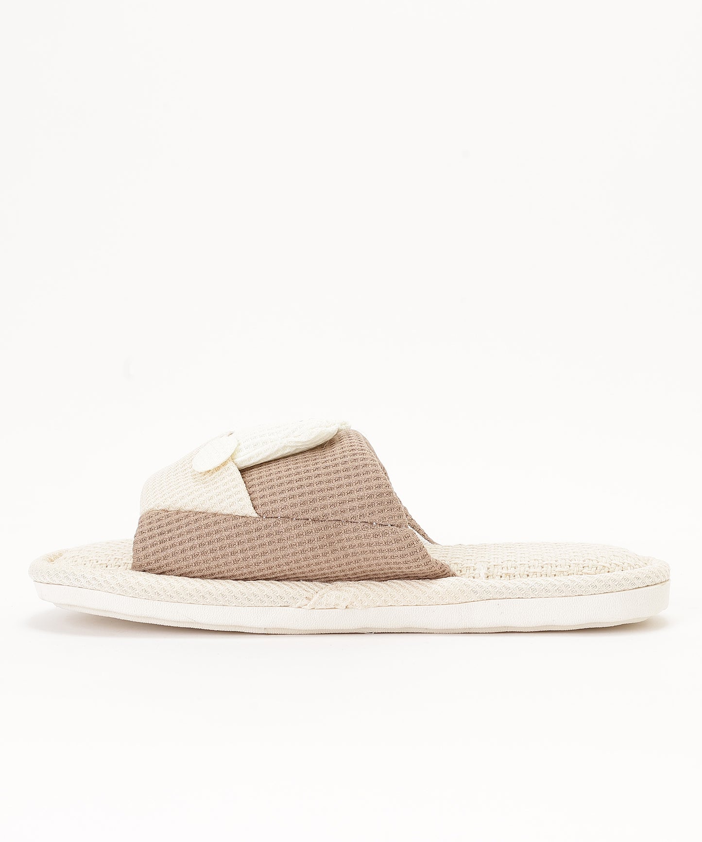 ベア ワッフル オープン フラット スリッパ