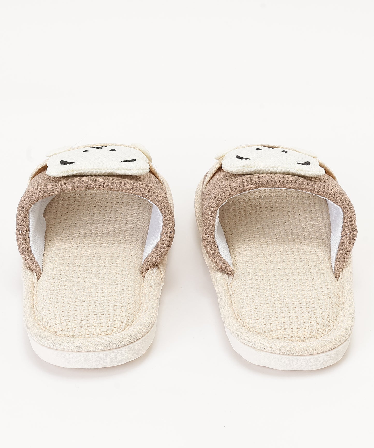 ベア ワッフル オープン フラット スリッパ