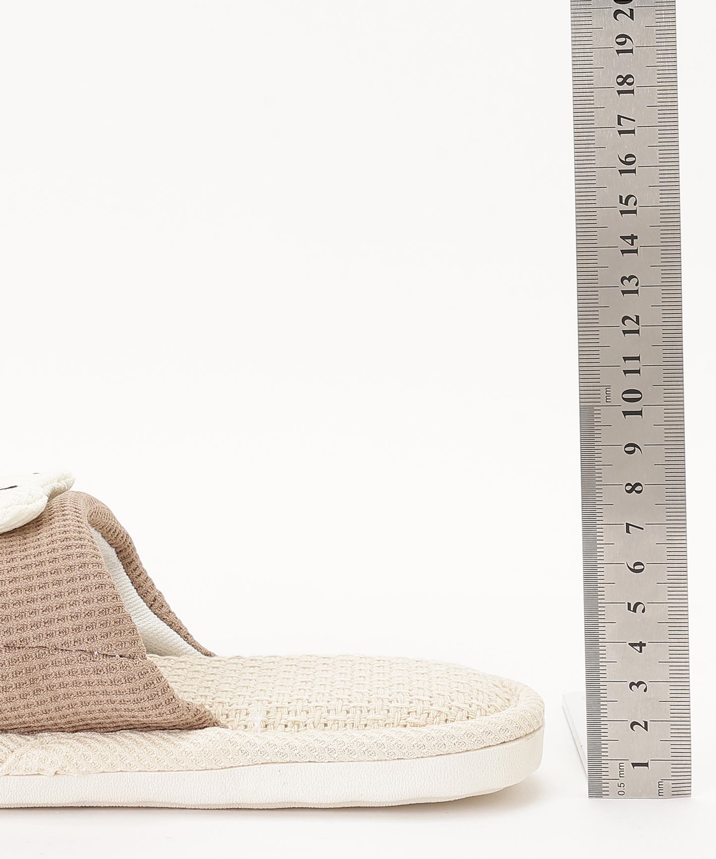 ベア ワッフル オープン フラット スリッパ