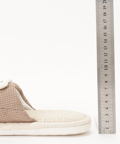 ベア ワッフル オープン フラット スリッパ