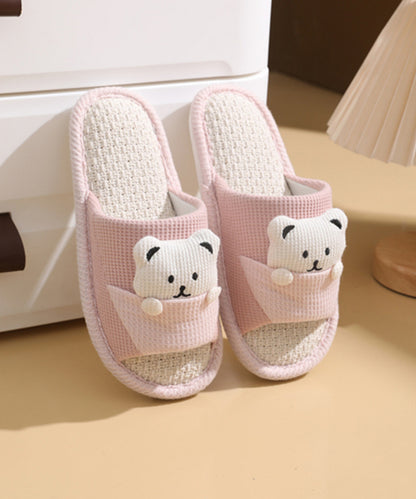 ベア ワッフル オープン フラット スリッパ