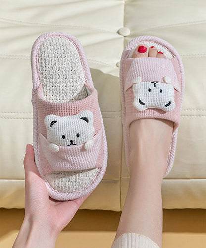 ベア ワッフル オープン フラット スリッパ