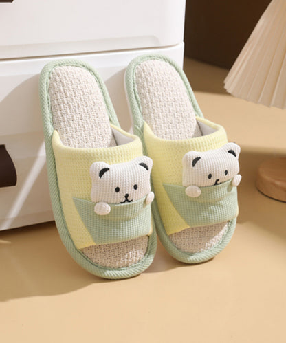 ベア ワッフル オープン フラット スリッパ