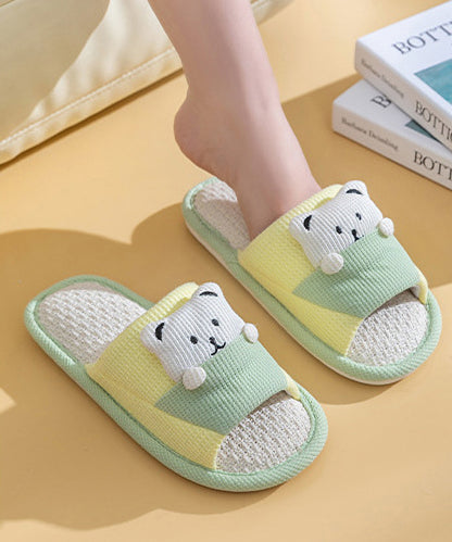 ベア ワッフル オープン フラット スリッパ