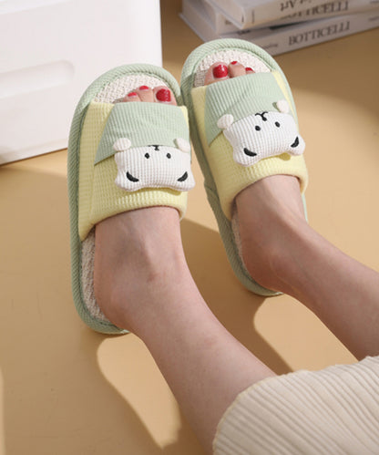 ベア ワッフル オープン フラット スリッパ