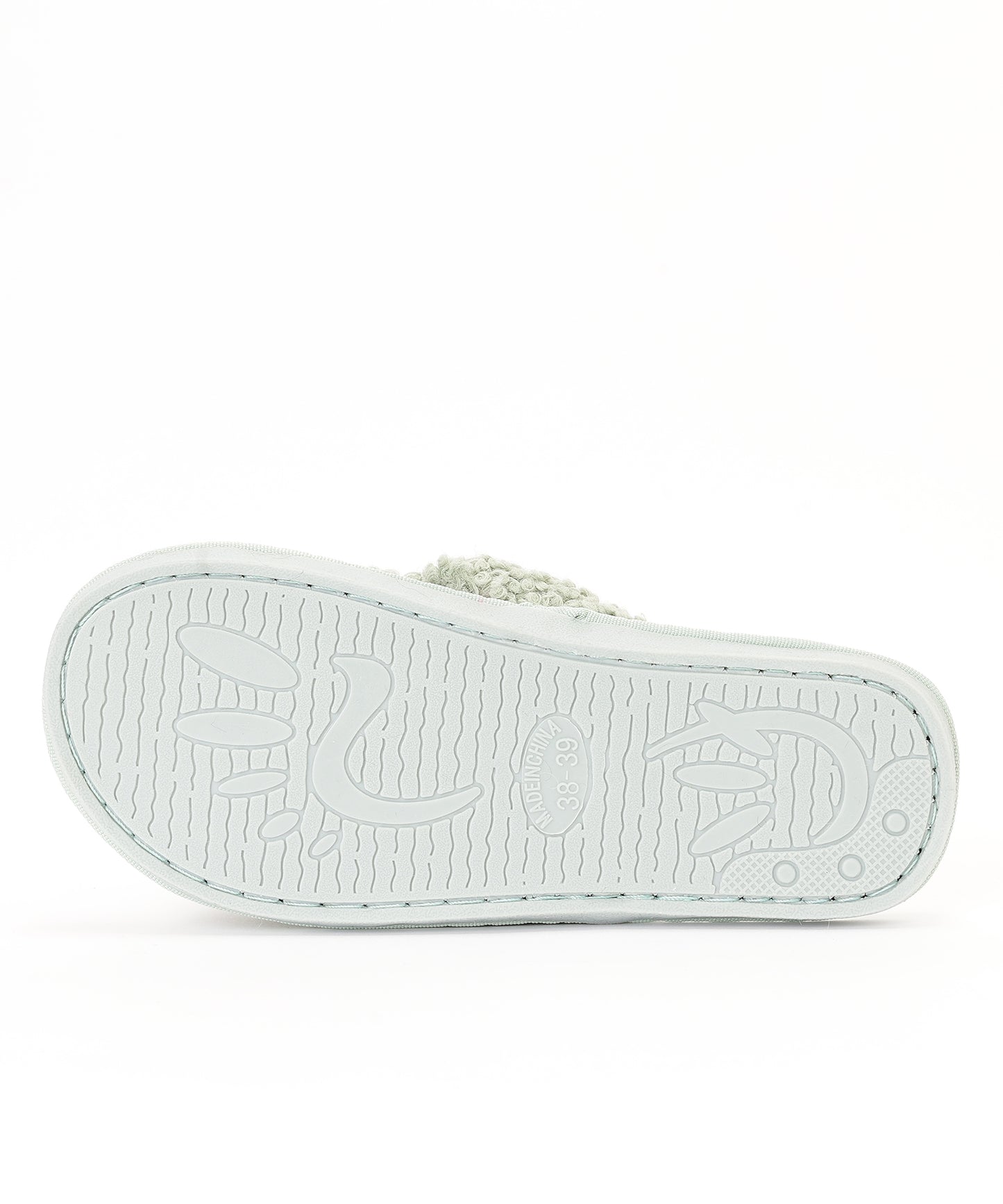 プードルファー クロスデザイン フラット スリッパ ルームシューズ