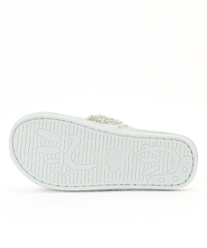 プードルファー クロスデザイン フラット スリッパ ルームシューズ